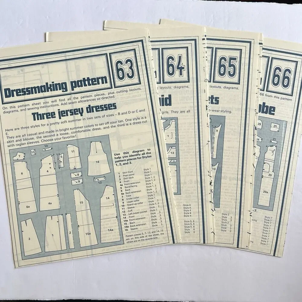 Vintage Designer Sewing Patterns Uncut Lot Of 4 Dresses Plaid Jackets Summer 70s